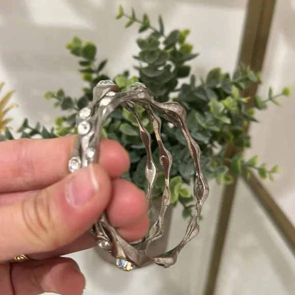 Silver Rhinestone Bangles - Picture 7 of 8